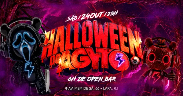 Halloween do AGYTO | 2k em prêmios, Decoração temática | MEGA OPEN BAR